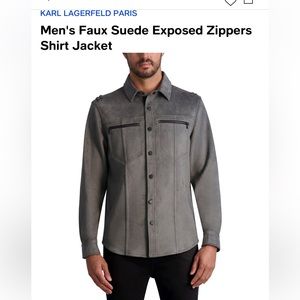 Karl Lagerfeld Faux Suede Gray Men’s Jacket